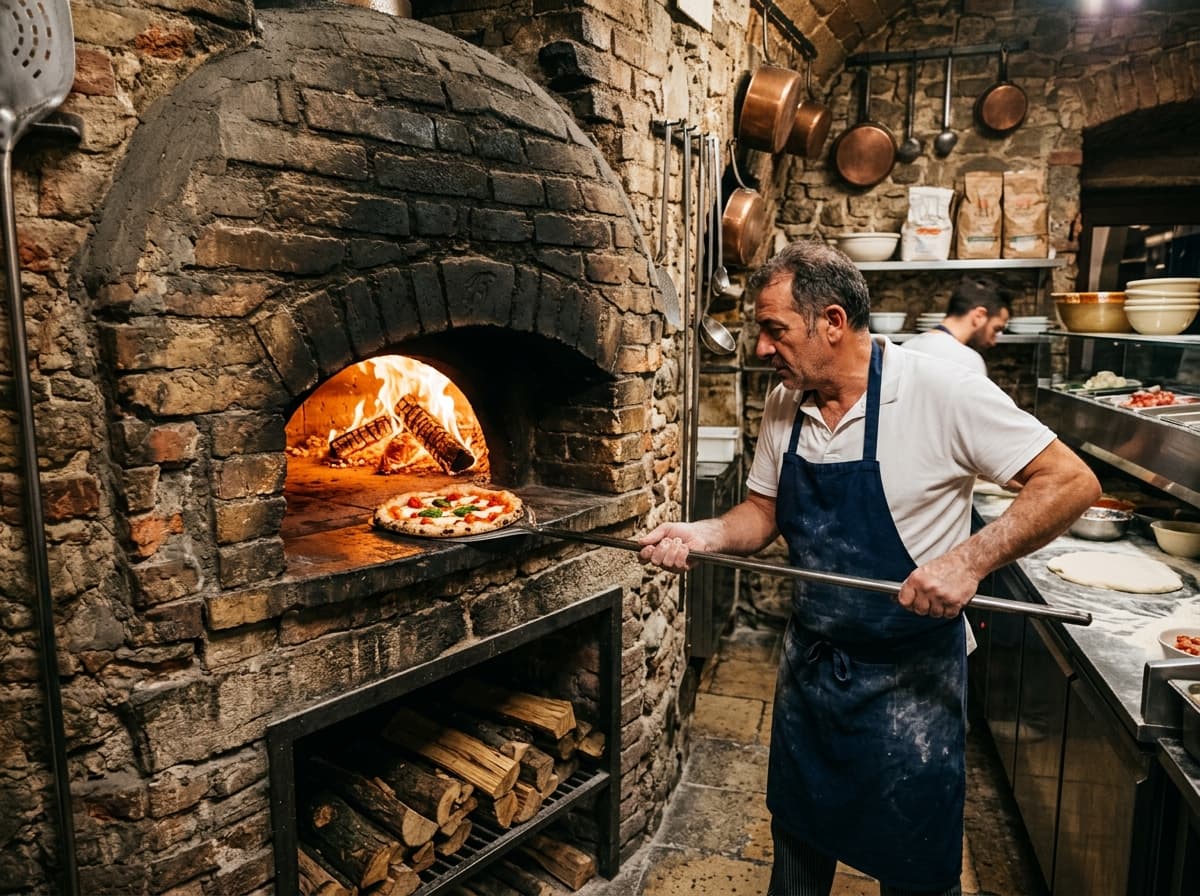 Mastro pizzaiolo al forno a legna da Roberto